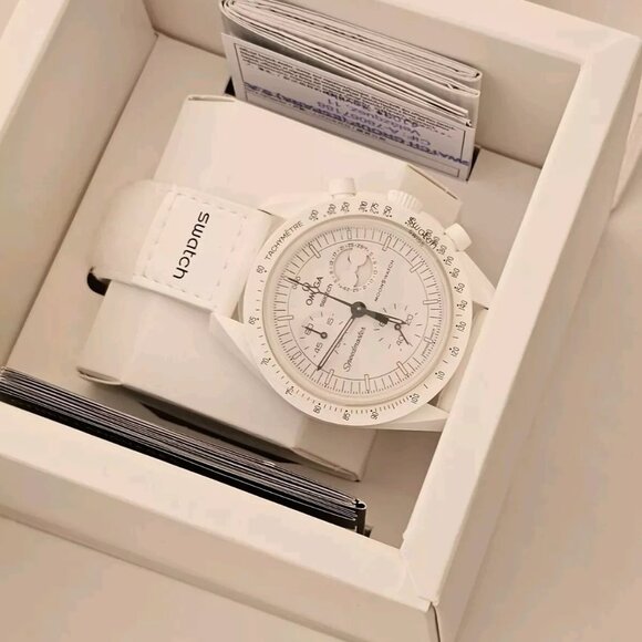 Omega X Swatch White Watch Moonswatch MOON